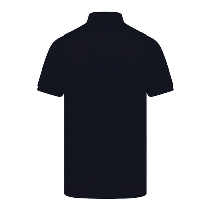 Navy - Back - Henbury Mens Short Sleeved 65-35 Pique Polo Shirt