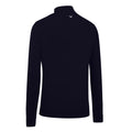 Peacoat Navy - Back - Callaway Mens Ribbed Zip Merino Sweater
