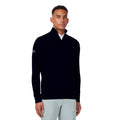Peacoat Navy - Side - Callaway Mens Ribbed Zip Merino Sweater