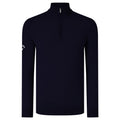 Peacoat Navy - Front - Callaway Mens Ribbed Zip Merino Sweater