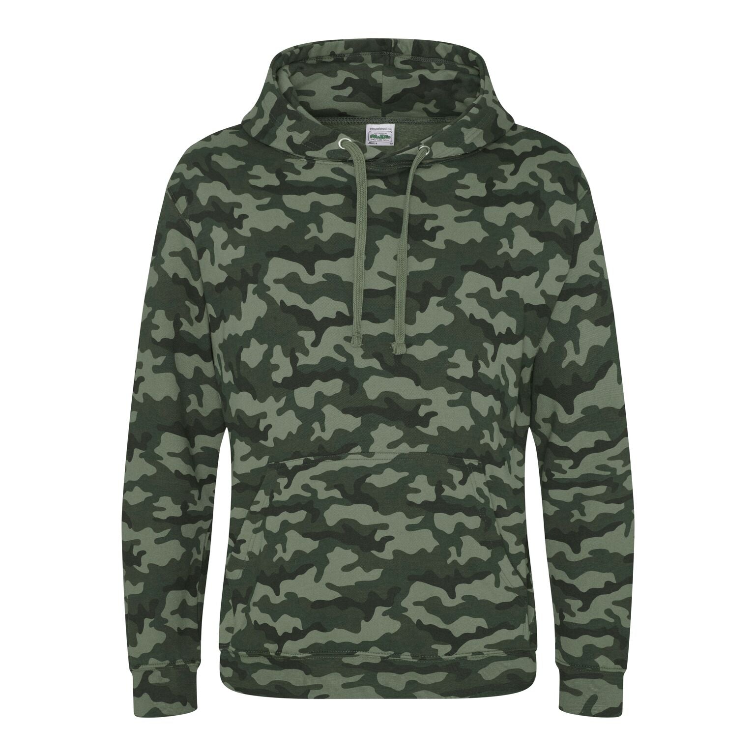 Green Camo - Front - AWDis Mens Camo Hoodie