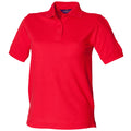 Red - Front - Henbury Womens-Ladies 65-35 Polo Shirt