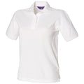 White - Front - Henbury Womens-Ladies 65-35 Polo Shirt