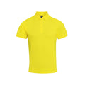 Yellow - Front - Premier Mens Coolchecker Plus Pique Polo With CoolPlus