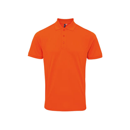 Orange - Front - Premier Mens Coolchecker Plus Pique Polo With CoolPlus