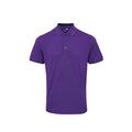 Purple - Front - Premier Mens Coolchecker Plus Pique Polo With CoolPlus