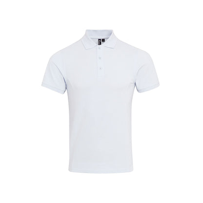 White - Front - Premier Mens Coolchecker Plus Pique Polo With CoolPlus