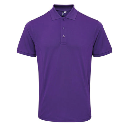 Purple - Front - Premier Mens Coolchecker Plus Pique Polo With CoolPlus