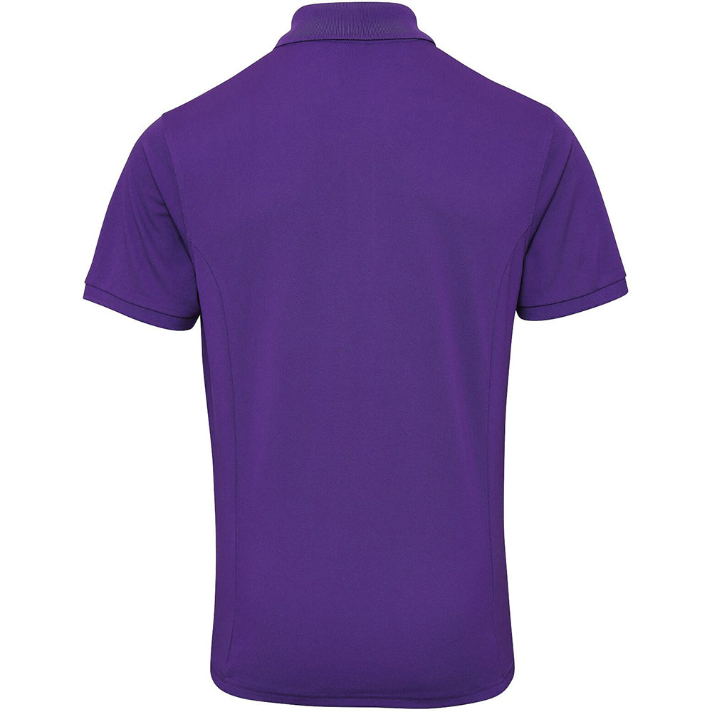 Purple - Back - Premier Mens Coolchecker Plus Pique Polo With CoolPlus