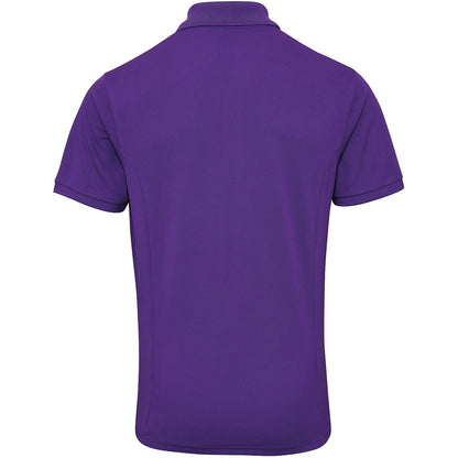Purple - Back - Premier Mens Coolchecker Plus Pique Polo With CoolPlus