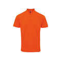 Orange - Front - Premier Mens Coolchecker Plus Pique Polo With CoolPlus