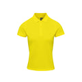 Yellow - Front - Premier Womens-Ladies Coolchecker Plus Piqu Polo With CoolPlus