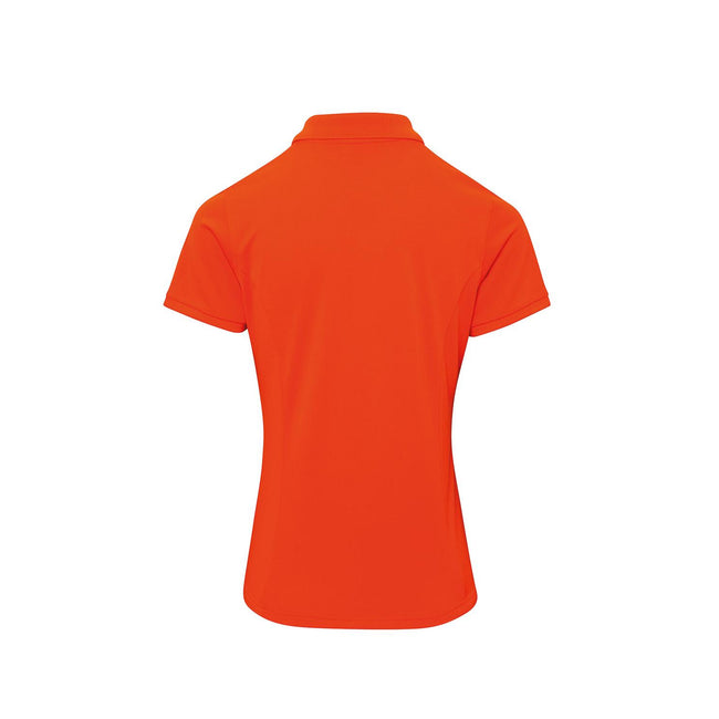 Orange - Back - Premier Womens-Ladies Coolchecker Plus Piqu Polo With CoolPlus