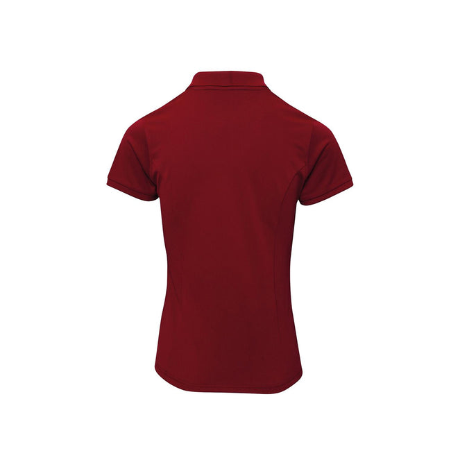 Burgundy - Back - Premier Womens-Ladies Coolchecker Plus Piqu Polo With CoolPlus