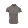 Dark Grey - Front - Premier Womens-Ladies Coolchecker Plus Piqu Polo With CoolPlus