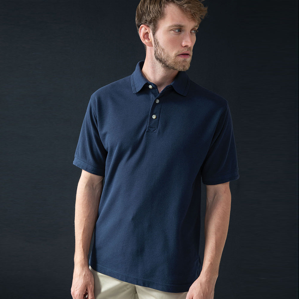 Navy - Back - Henbury Mens Ultimate 65-35 Polo Shirt