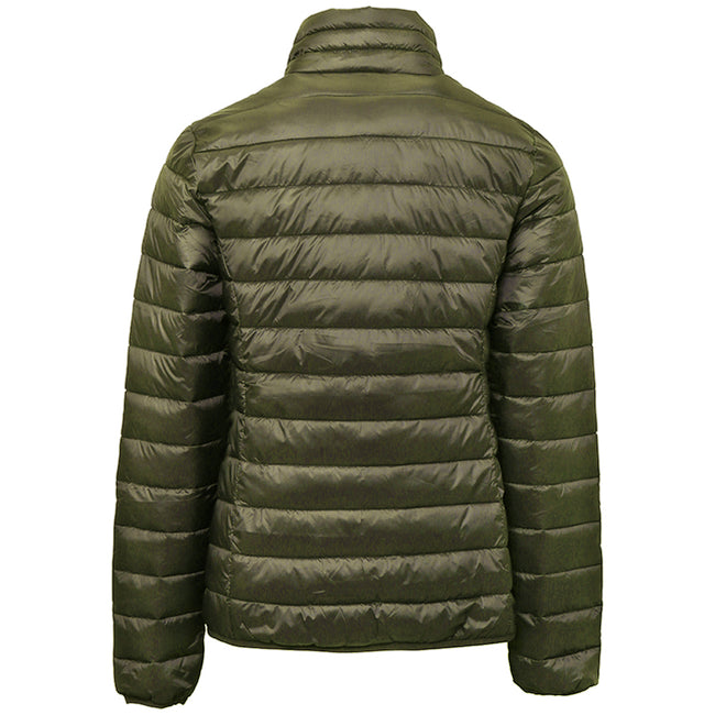 Olive - Back - 2786 Womens-Ladies Terrain Long Sleeves Padded Jacket