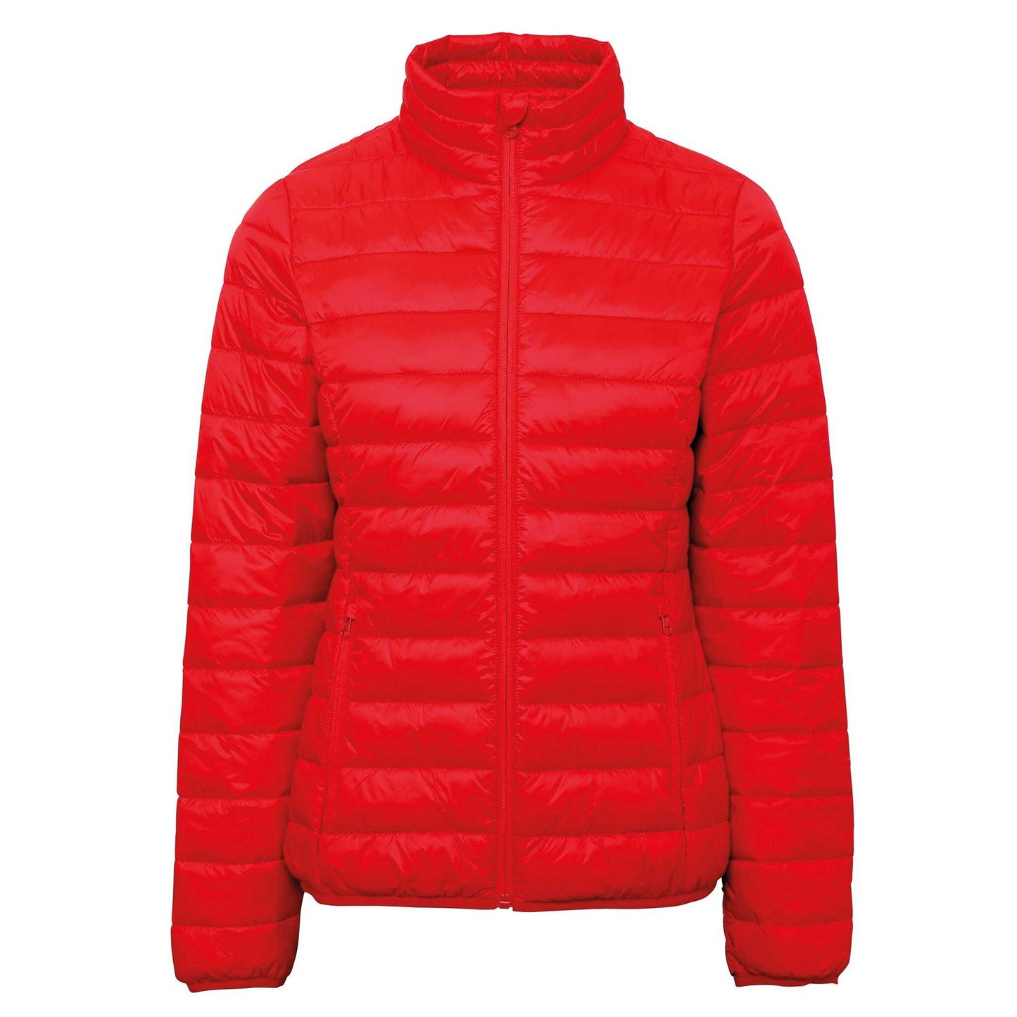 Red - Front - 2786 Womens-Ladies Terrain Long Sleeves Padded Jacket
