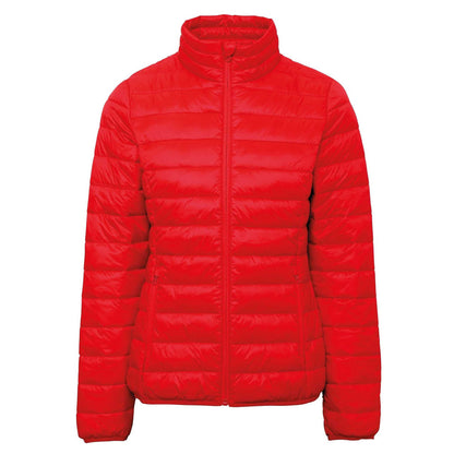 Red - Front - 2786 Womens-Ladies Terrain Long Sleeves Padded Jacket