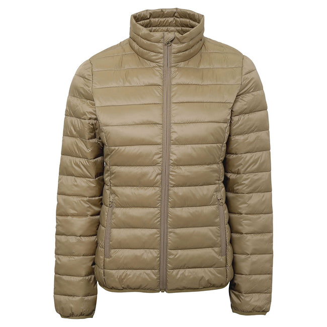 Khaki - Front - 2786 Womens-Ladies Terrain Long Sleeves Padded Jacket