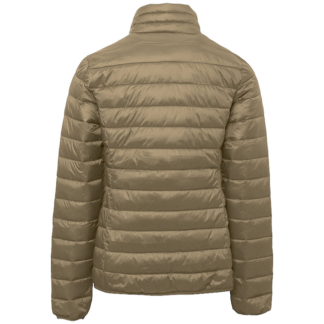Khaki - Back - 2786 Womens-Ladies Terrain Long Sleeves Padded Jacket