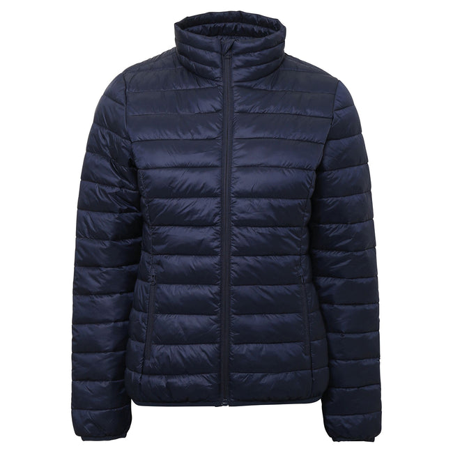 Navy - Front - 2786 Womens-Ladies Terrain Long Sleeves Padded Jacket