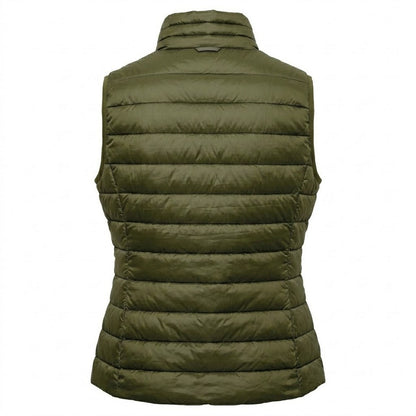 Olive - Back - 2786 Womens-Ladies Terrain Sleeveless Padded Gilet