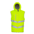 Yellow - Front - Yoko Unisex Adults Hi Vis Kensington Hooded Gilet