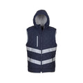 Navy - Front - Yoko Unisex Adults Hi Vis Kensington Hooded Gilet