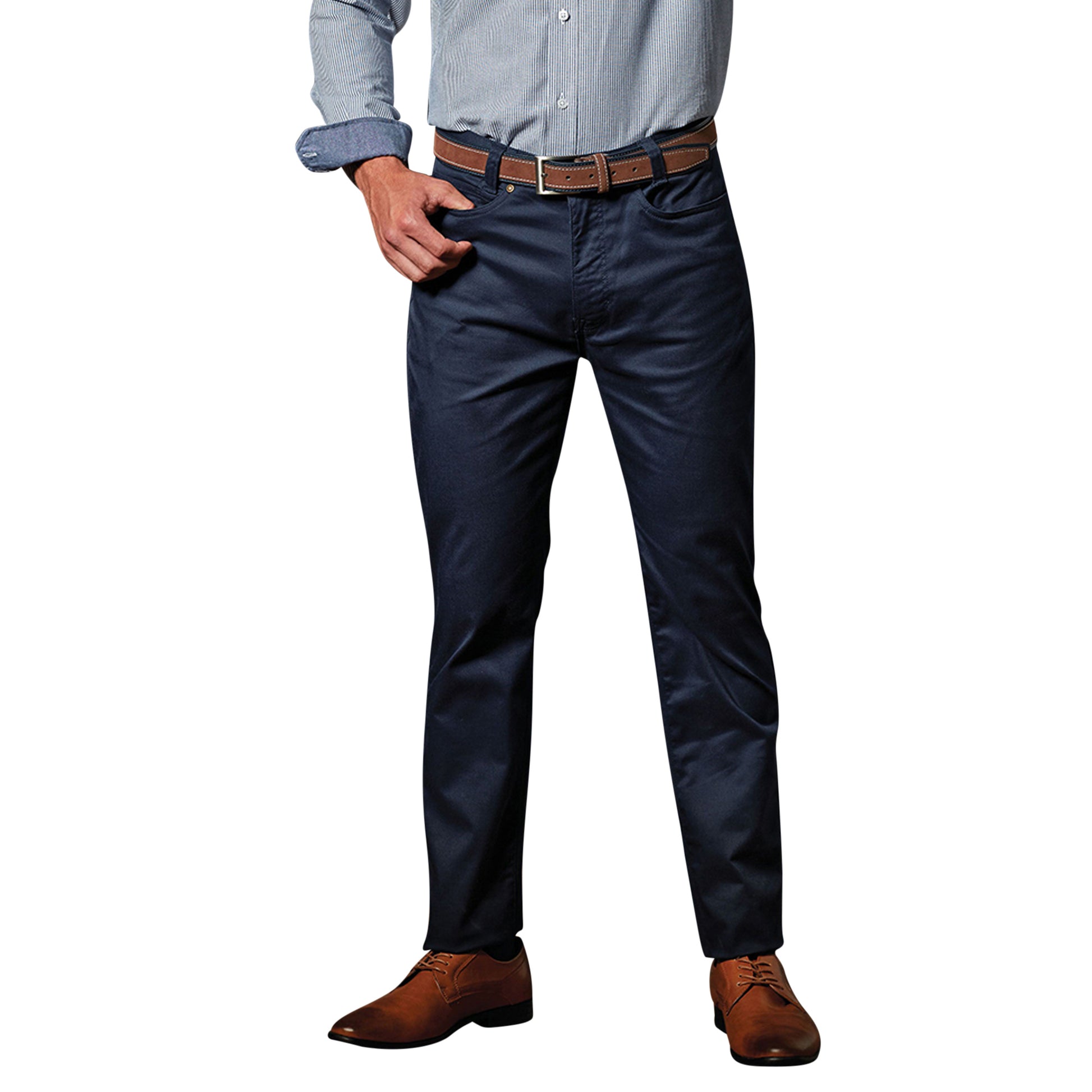 Navy - Back - Premier Mens Performance Chinos