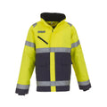 Yellow- Navy - Front - Yoko Unisex Hi-Vis Fontaine Storm Jacket