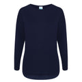 Navy - Front - Comfy Co Womens-Ladies Gals Oversized Sweatshirt