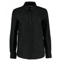 Black - Front - Kustom Kit Womens-Ladies Workplace Long Sleeve Oxford Blouse