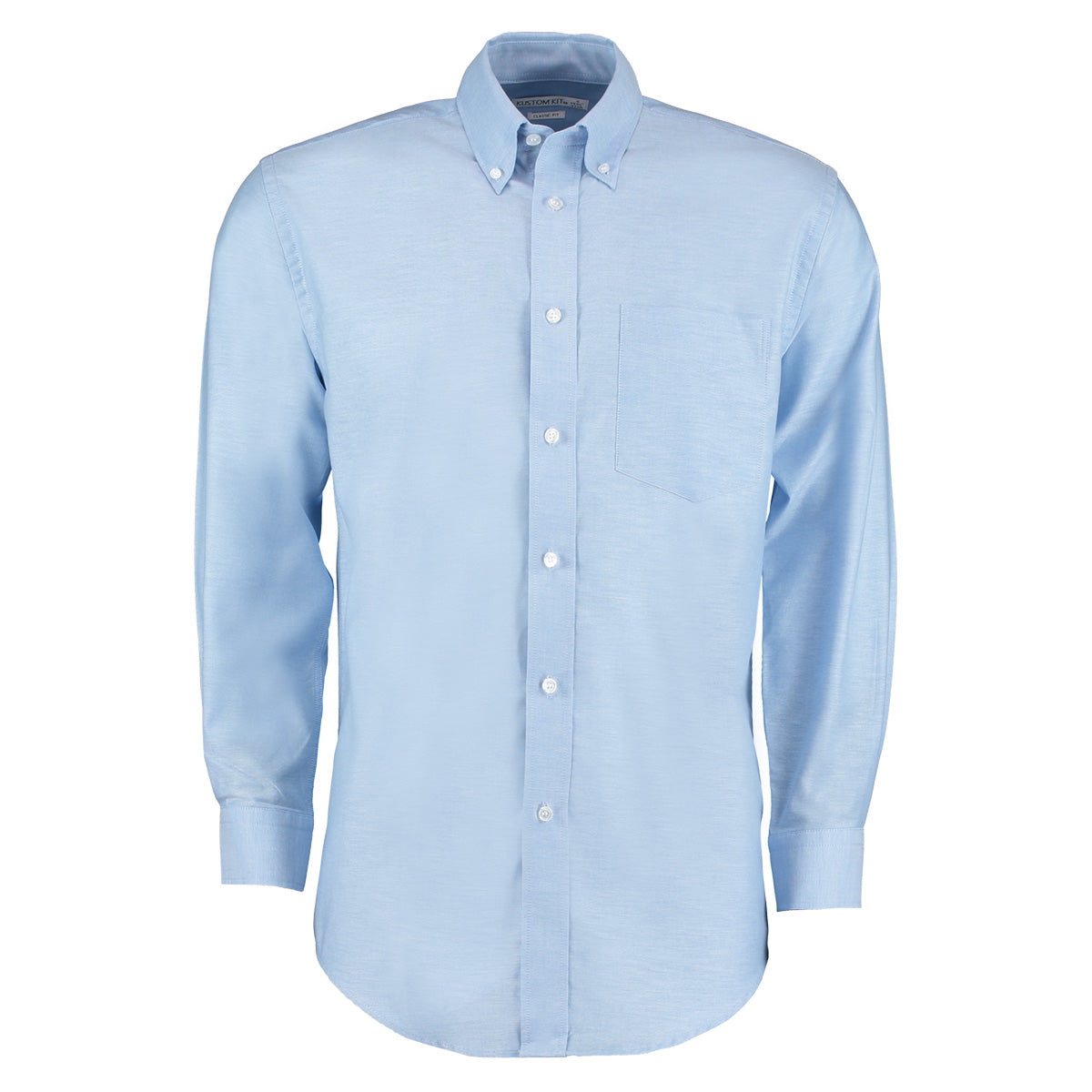 Light Blue - Front - Kustom Kit Mens Workplace Long Sleeve Oxford Shirt