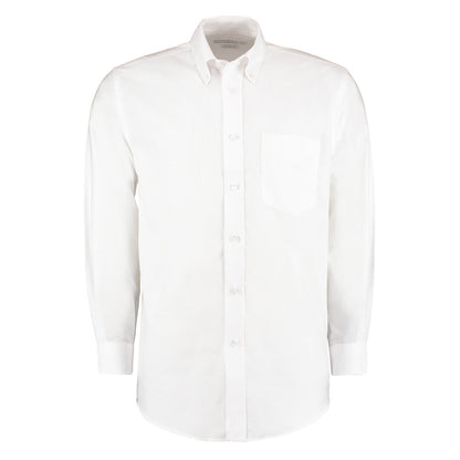 White - Front - Kustom Kit Mens Workplace Long Sleeve Oxford Shirt