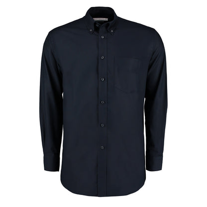 French Navy - Front - Kustom Kit Mens Workplace Long Sleeve Oxford Shirt