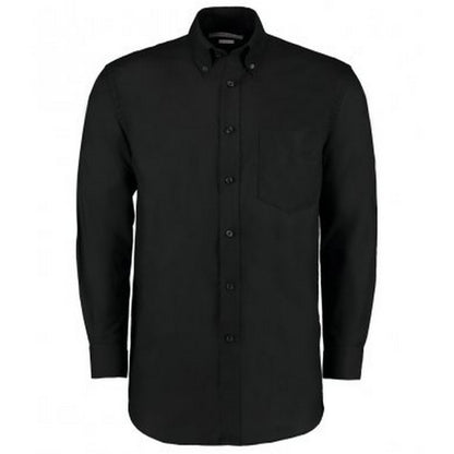 Black - Front - Kustom Kit Mens Workplace Long Sleeve Oxford Shirt