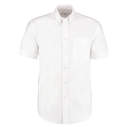 White - Front - Kustom Kit Mens Workplace Short Sleeve Oxford Shirt