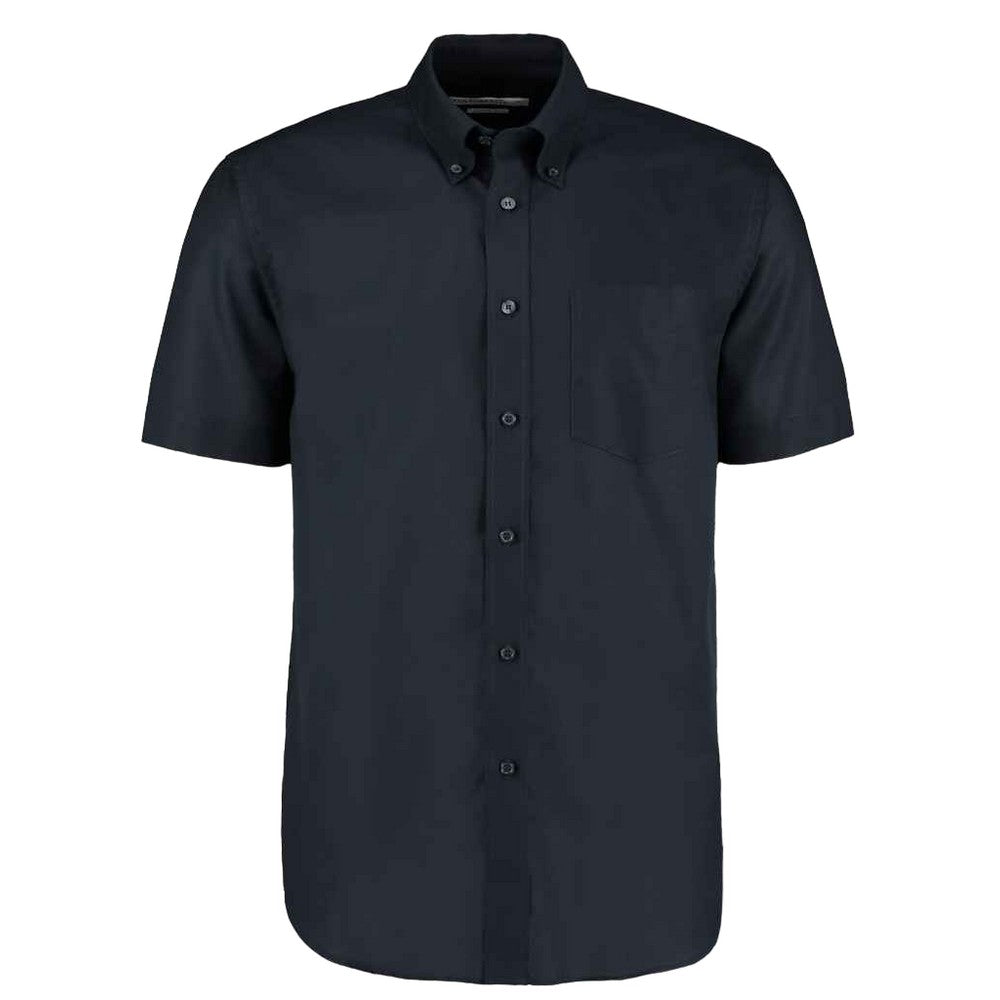 French Navy - Front - Kustom Kit Mens Workplace Short Sleeve Oxford Shirt