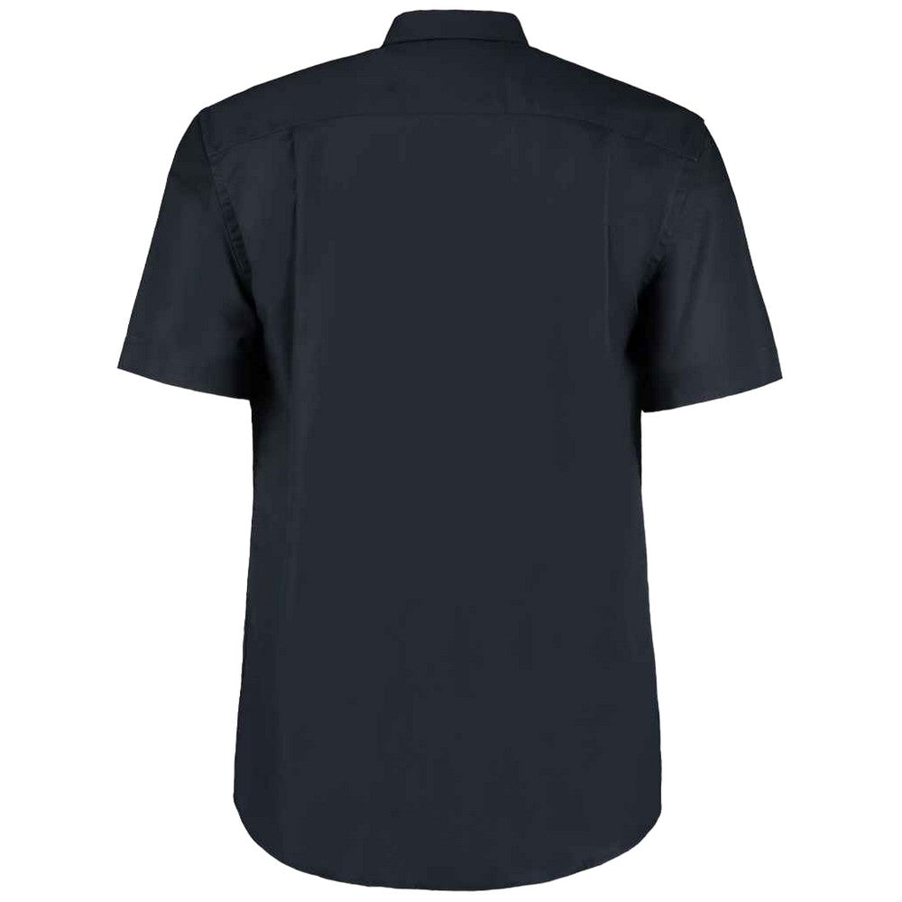 French Navy - Back - Kustom Kit Mens Workplace Short Sleeve Oxford Shirt