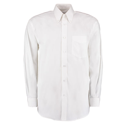 White - Front - Kustom Kit Mens Corporate Long Sleeve Oxford Shirt
