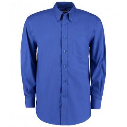 Royal - Front - Kustom Kit Mens Corporate Long Sleeve Oxford Shirt