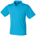 Turquoise - Front - Henbury Mens Coolplus® Pique Polo Shirt