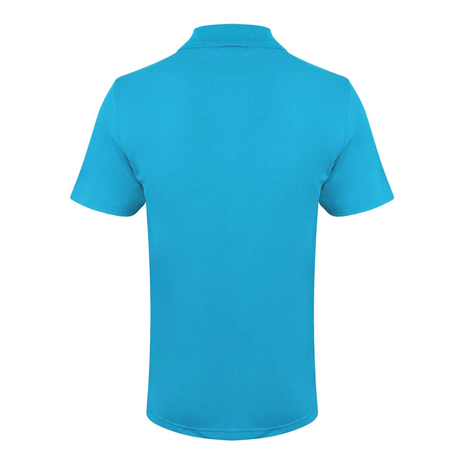 Turquoise - Back - Henbury Mens Coolplus® Pique Polo Shirt