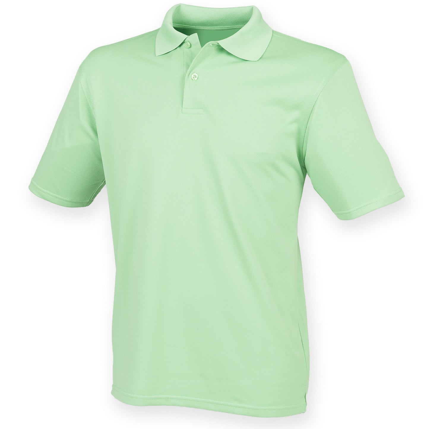 Lime Green - Front - Henbury Mens Coolplus® Pique Polo Shirt