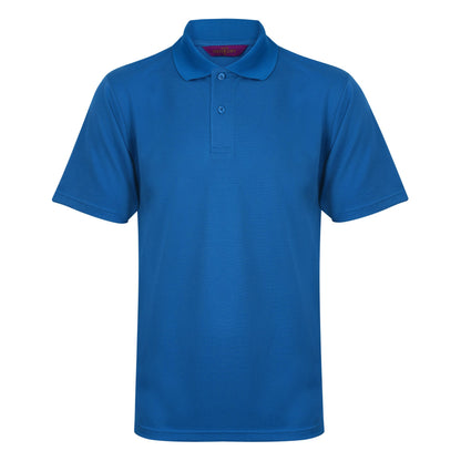 Mid Blue - Front - Henbury Mens Coolplus® Pique Polo Shirt