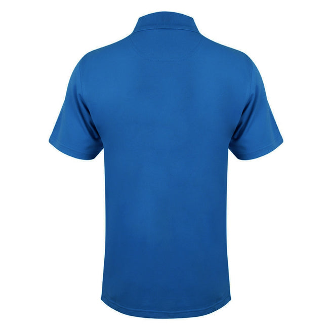Mid Blue - Back - Henbury Mens Coolplus® Pique Polo Shirt