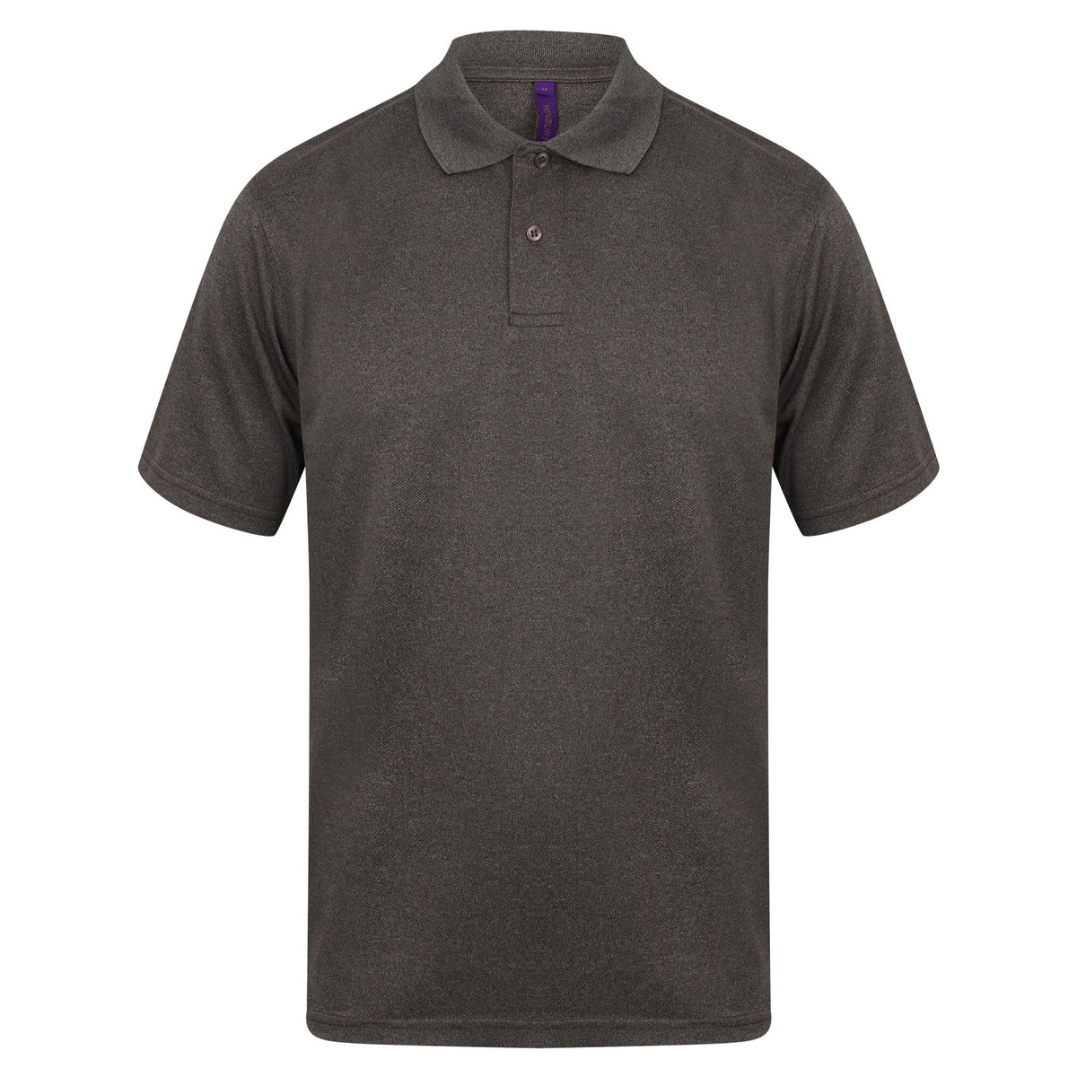 Heather Charcoal - Front - Henbury Mens Coolplus® Pique Polo Shirt