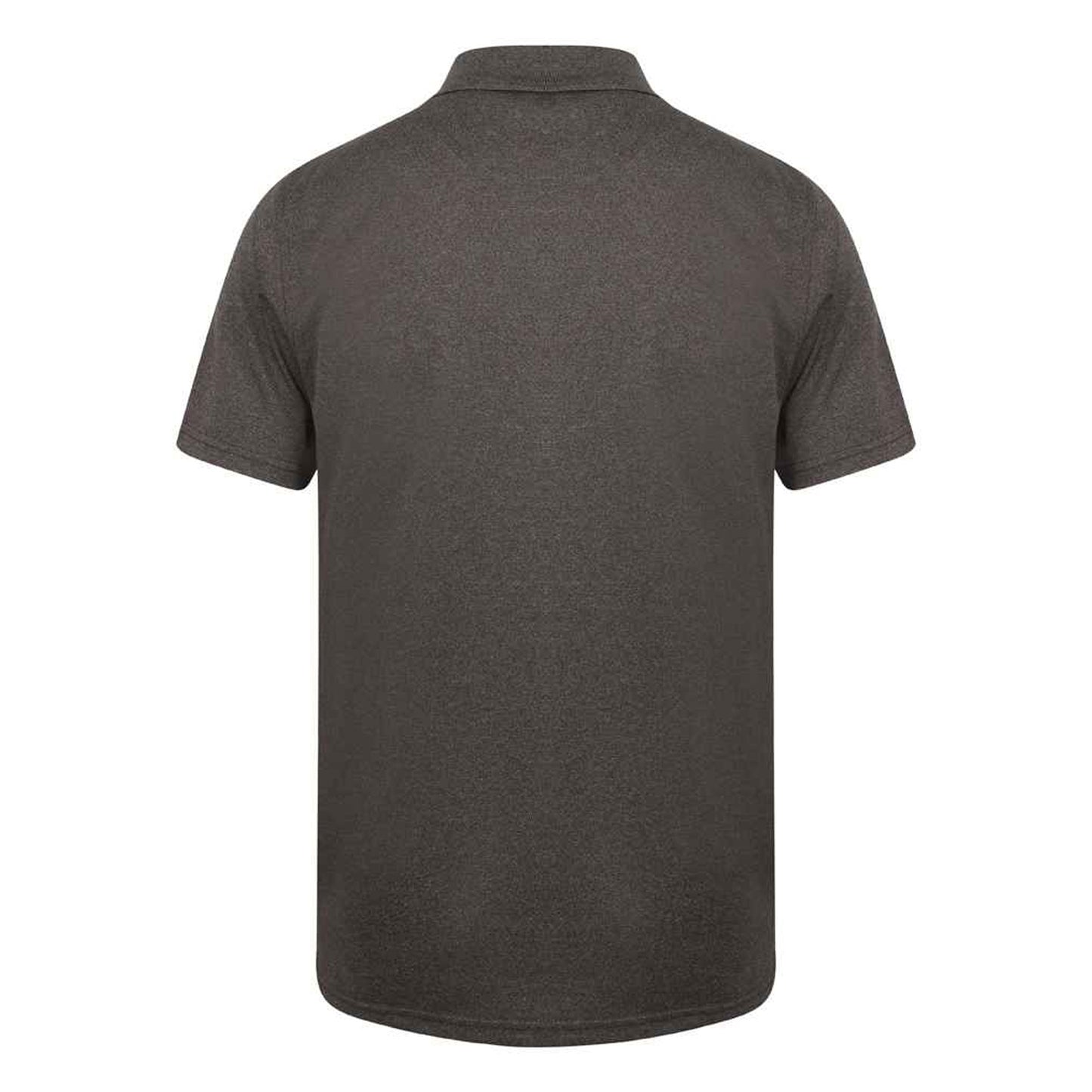 Heather Charcoal - Back - Henbury Mens Coolplus® Pique Polo Shirt