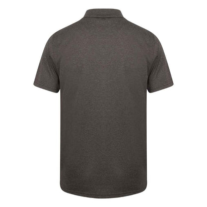 Heather Charcoal - Back - Henbury Mens Coolplus® Pique Polo Shirt